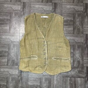 Zara Linen Vest Size Large